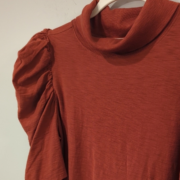 Nation LTD Dawn Femme Turtleneck Top in Red Clay size XL 100% Pima Cotton - Picture 5 of 11
